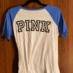 White and blue pink brand t-shirt